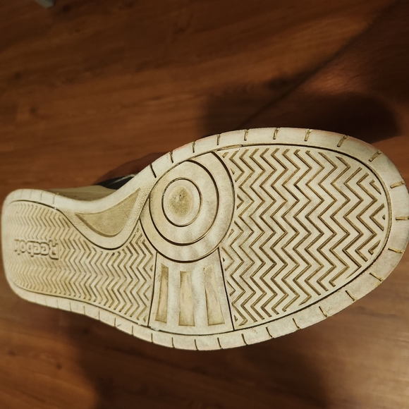 Reebok Mens Black & White Leather High Top Sneakers Size 13 - Picture 4 of 4